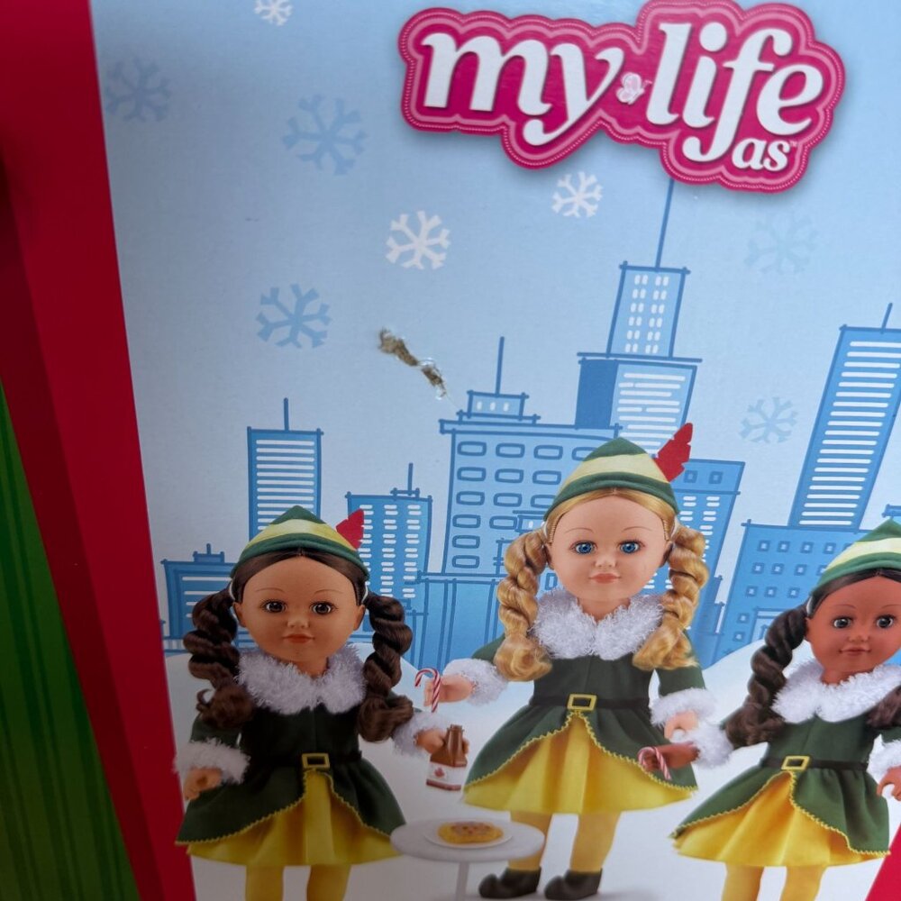 My Life As Elf Doll NEW Christmas 18" African American Brunette Hair Brown Eyes - Picture 5 of 8